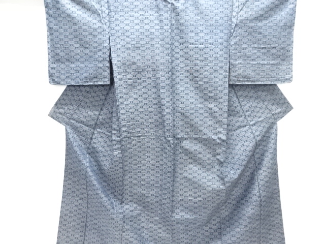 JAPANESE KIMONO / HITOE TSUMUGI / WOVEN SHOKKO PATTERN 